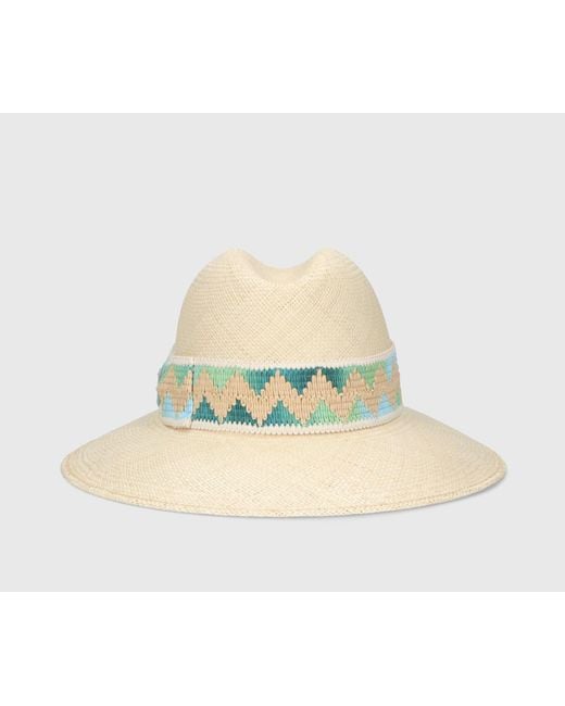 Borsalino Multicolor Claudette Panama Quito Patterned Hatband