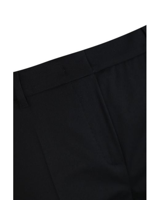 Max Mara Studio Black Coat Of Arms Cotton Trousers