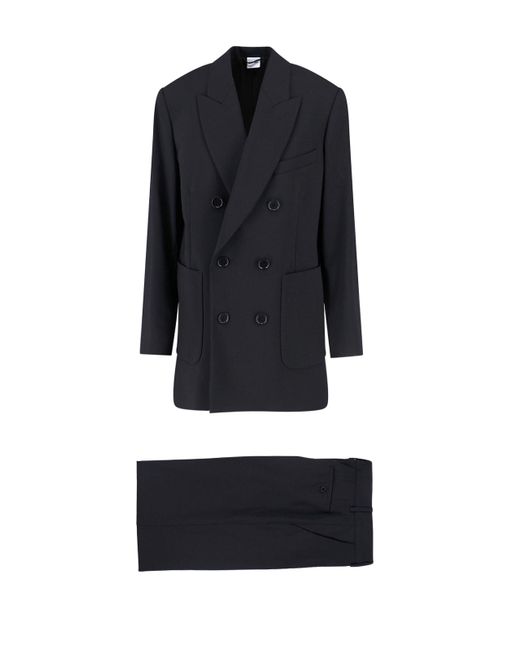 Aspesi Black Double-Breasted Suit