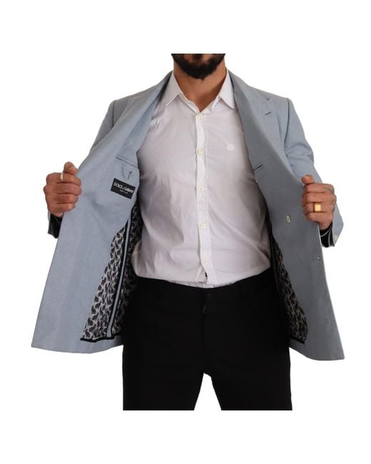 Dolce & Gabbana Gray Cotton Linen Slim Fit Jacket Coat Blazer Light Clothing for men