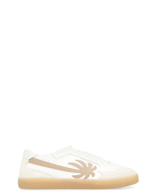 Palm Angels White Sneakers New Palm 1 Leather Cow Hide Trainers for men