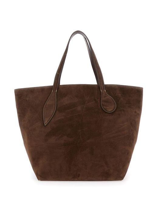 Liffner Brown Sprout Tote Bag With Open Top