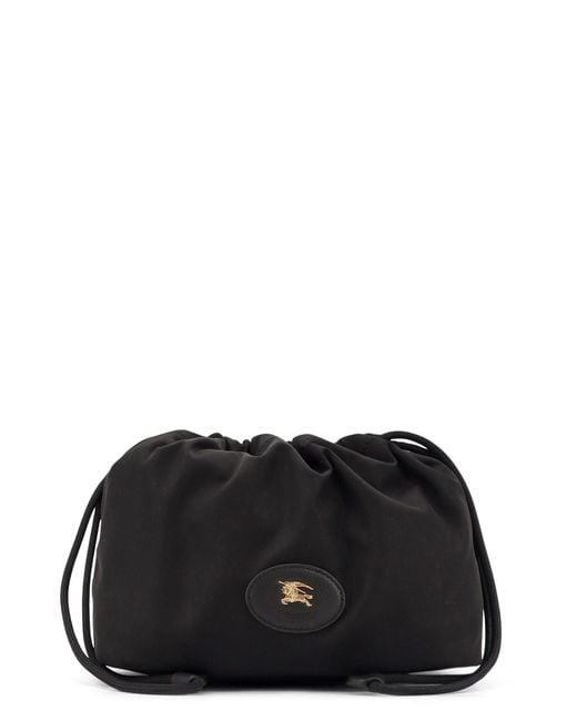 Burberry Horseshoe Drawstring Clutch Bag in Black | Lyst UK
