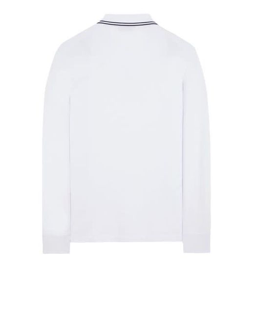 Stone Island White Polo Shirt Cotton, Elastane for men