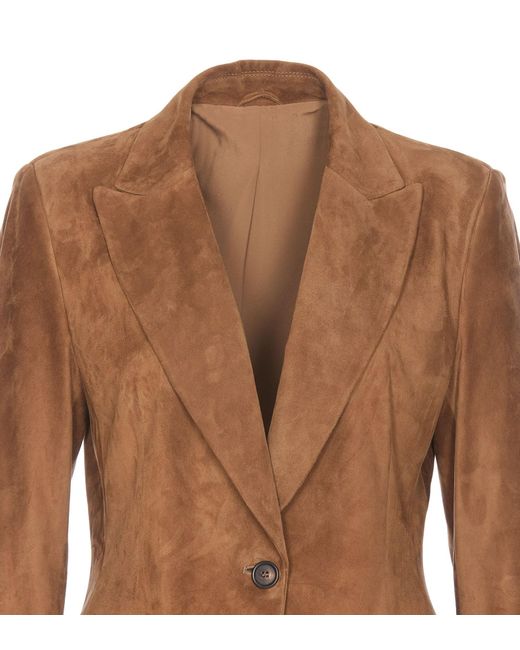 Brunello Cucinelli Brown Suede Leather Jacket