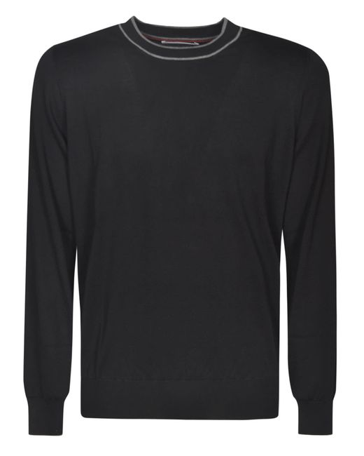 Brunello Cucinelli Black Round Neck Sweatshirt for men