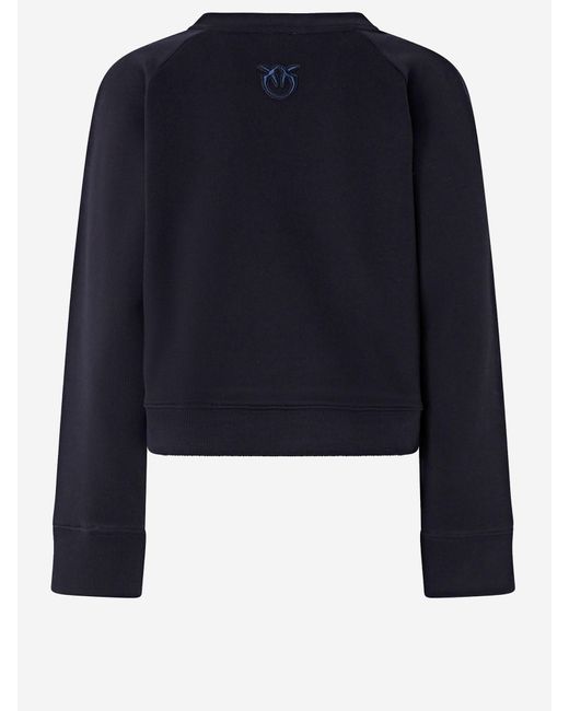 Pinko Blue Cotton Sweatshirt With Buttons