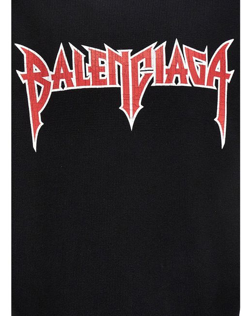 Balenciaga Black Logo Print Hooded Sweater Sweater, Cardigans for men