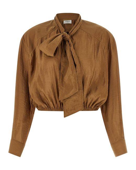 Saint Laurent Brown Lavallière Blouse