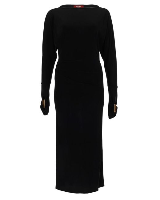 Max Mara Black Abito "Salvo" Con Drappeggio