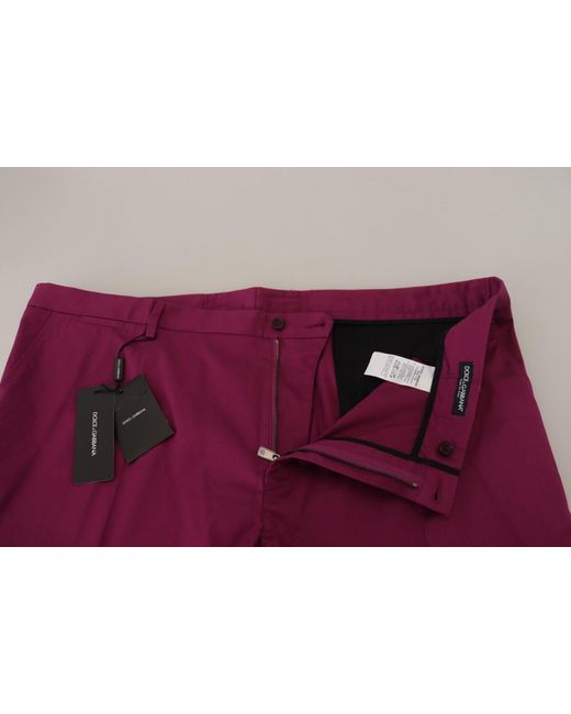Dolce & Gabbana Red Elegant Cotton Stretch Pants for men