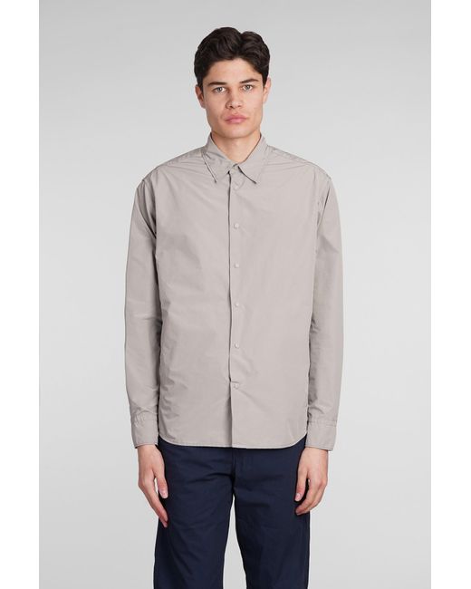 Aspesi Gray Camicia Cassel Shirt In Grey Polyester for men