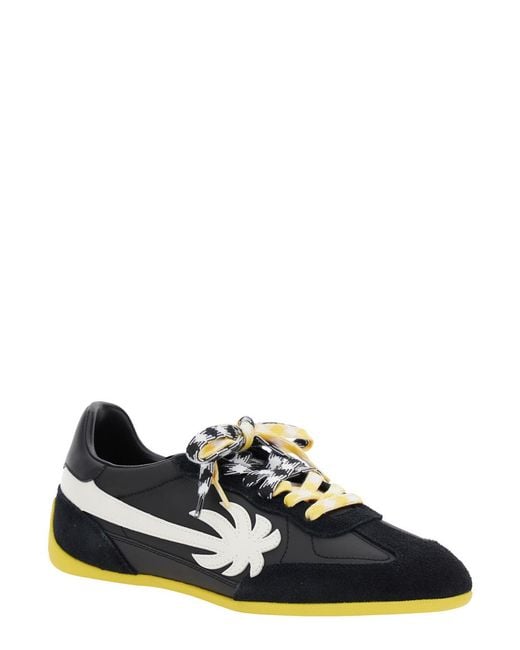 Palm Angels Black Pa 5 Low Top Sneakers With Logo Patch On The Tongue And Contrasting Heel for men