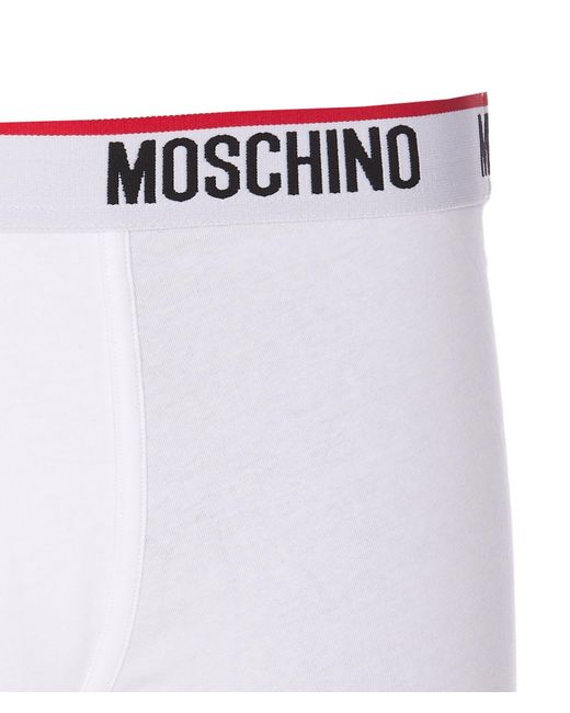 Moschino White Logo Band Bipack Boxer for men