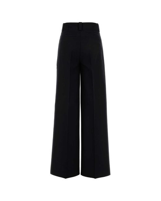 Moncler Black Polyester Blend Palazzo Pant