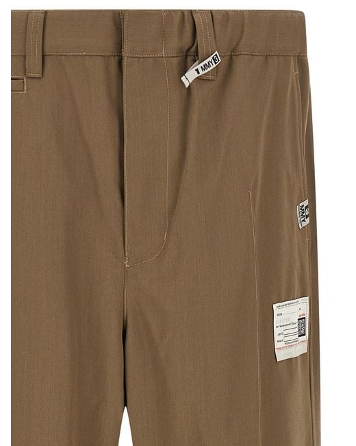 Maison Mihara Yasuhiro Natural 'Mix Layered Wool Gabardine' Pants for men