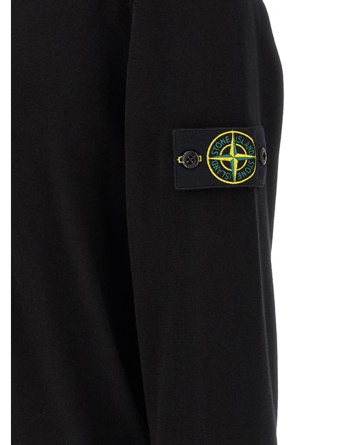 Stone Island Black Crew-Neck Sweater for men