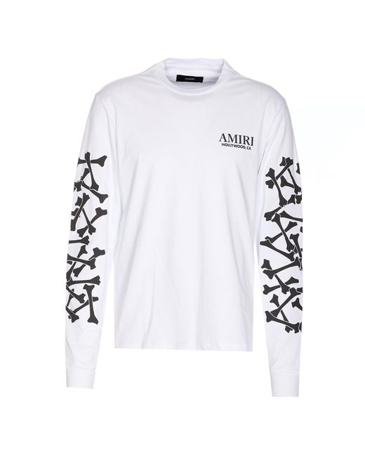 Amiri White Bones Stacked Long Sleeves T-Shirt for men