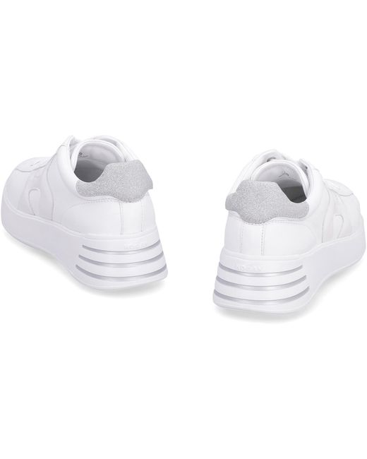 Hogan White Rebel Leather Low-Top Sneakers Trainers