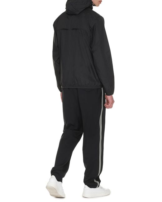 K-Way Blue Claude Hooded Nylon Jacket Polyamide Raincoats for men