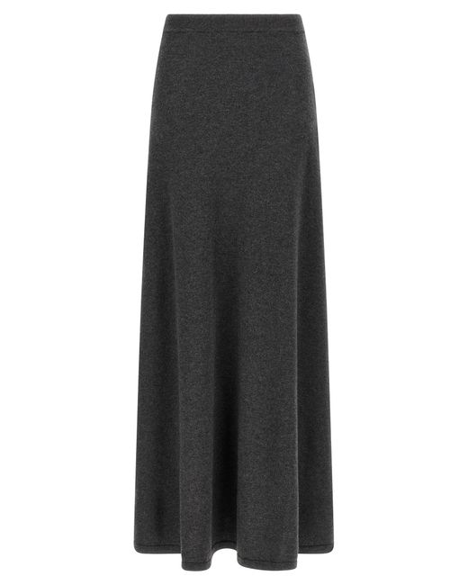 Balenciaga Gray Maxi Wool Skirt