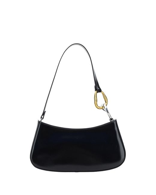 Staud Black Ollie Calf Leather Shoulder Bag