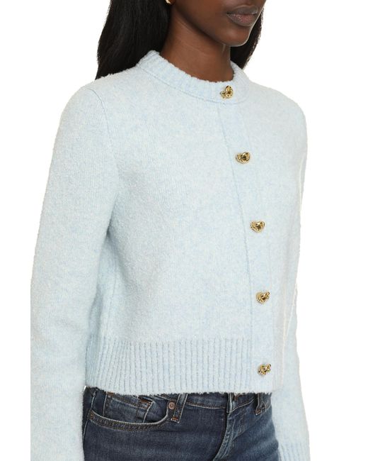 Bottega Veneta Blue Cardigan Bouclé Wool Elastane Cardigans