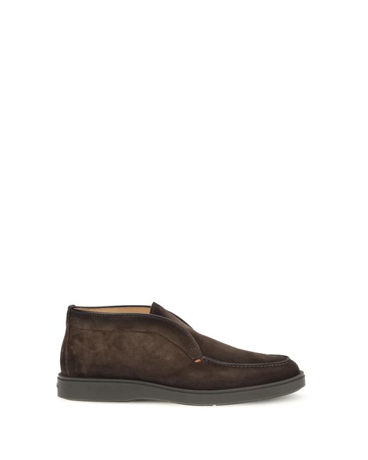 Santoni White Ankle Boots Suede Slip-On Trainers for men
