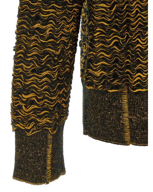 MM6 by Maison Martin Margiela Green Corrugated Texture Sweater for men