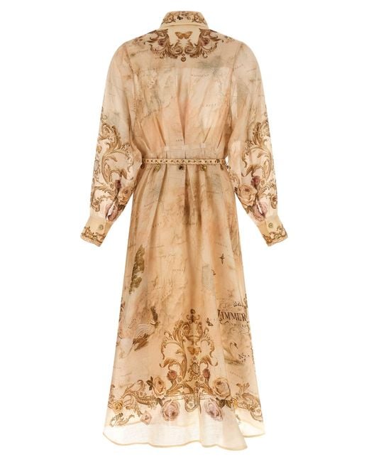 Zimmermann Natural Memento Buttoned Midi Dresses
