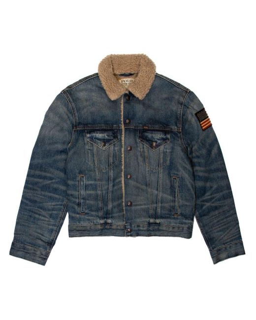 Polo ralph lauren faded denim trucker jacket online