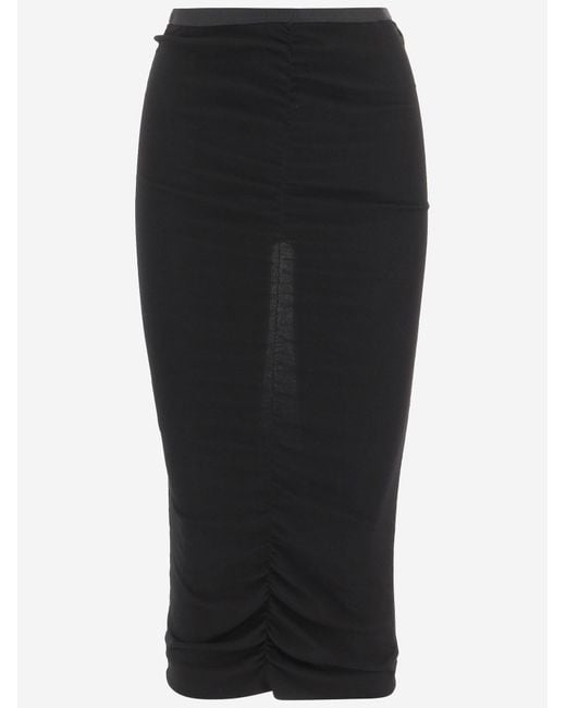 Valentino Black Skirt With Ruffles Viscose