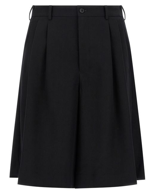 Comme des Garçons Black Wool Bermuda Shorts for men