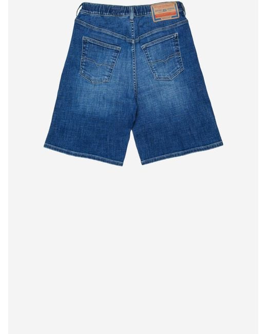 DIESEL Blue Stretch Cotton Shorts for men