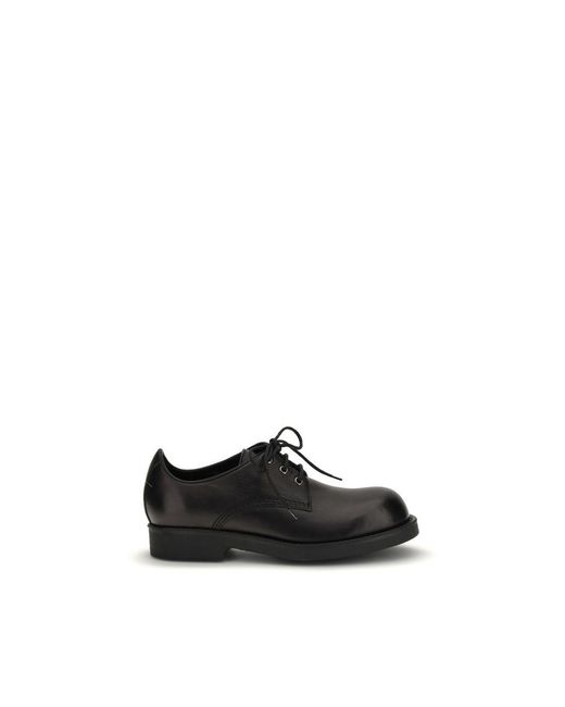MM6 by Maison Margiela Black Calf Leather Bos Taurus Oxfords And Derbies Shoe for men