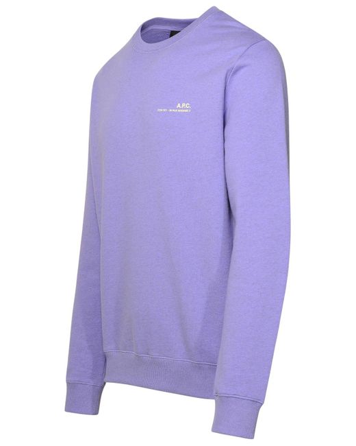 A.P.C. Blue Lilac Cotton Sweatshirt for men