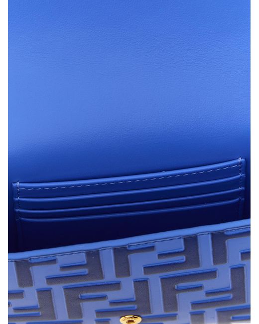 Fendi Blue Calfskin Cardholder Accessory