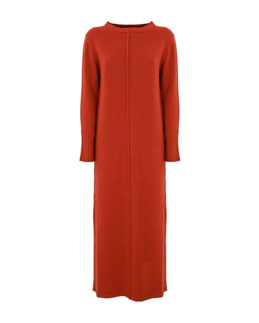 Liviana Conti Red Long Wool Dress