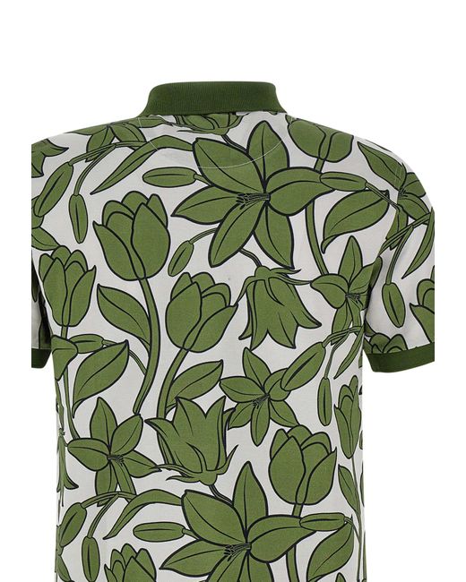Sun 68 Green Full Printpolo Shirt Cotton for men