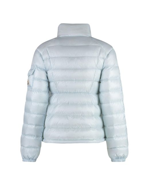 Moncler Blue Aminia Down Jacket With Button Closure