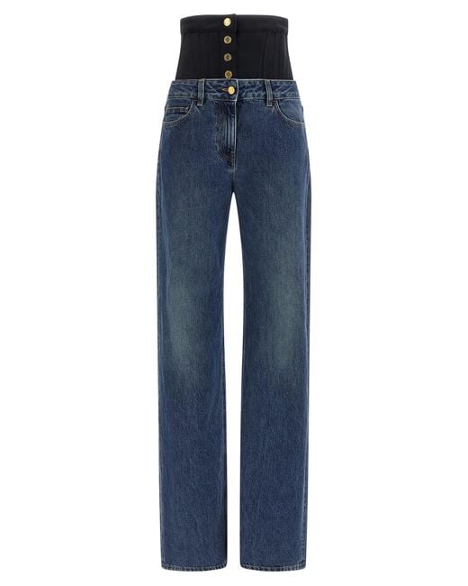 Elisabetta Franchi Blue Bustier Insert Jeans