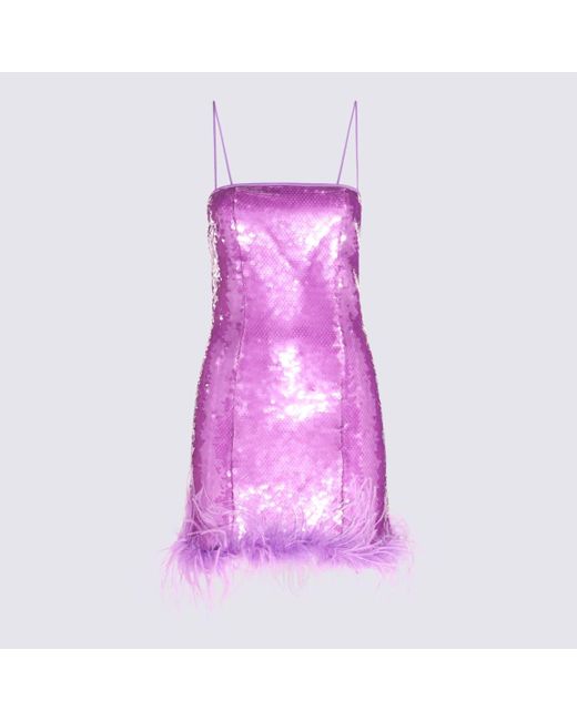 GIUSEPPE DI MORABITO Purple Paillettes And Plumetis Mini Dress