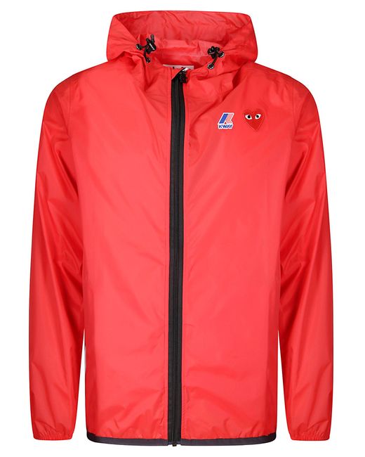 COMME DES GARÇONS PLAY Red K-Way Full Zip Jacket for men