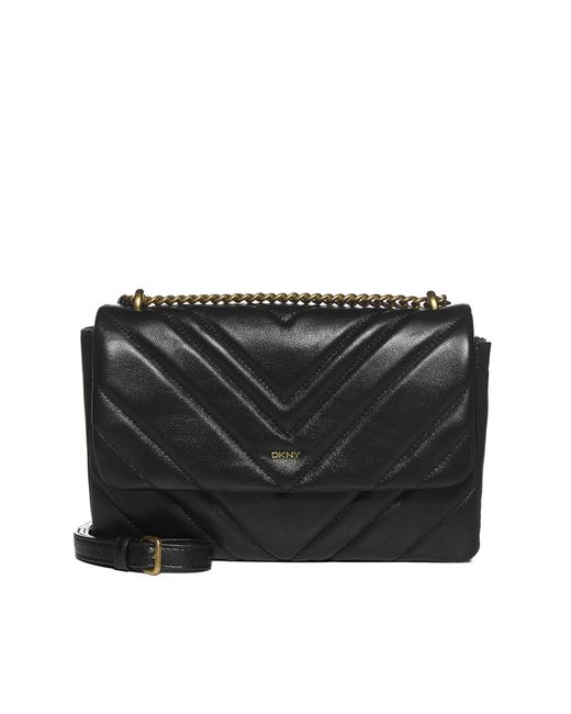 dkny black slina shoulder bolsa