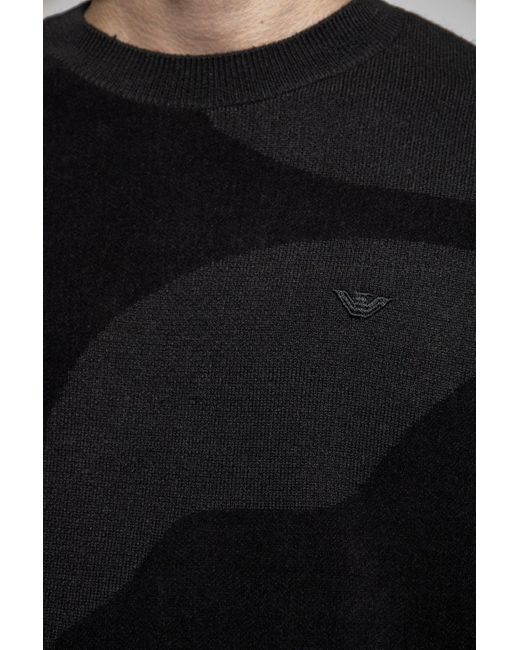 Emporio Armani Black Sweater With Logo for men