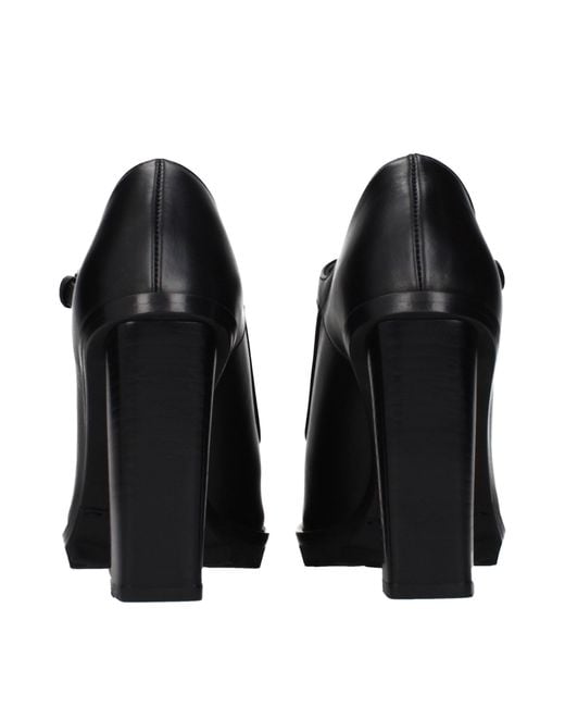 Max Mara Black Leather High Heel Pumps