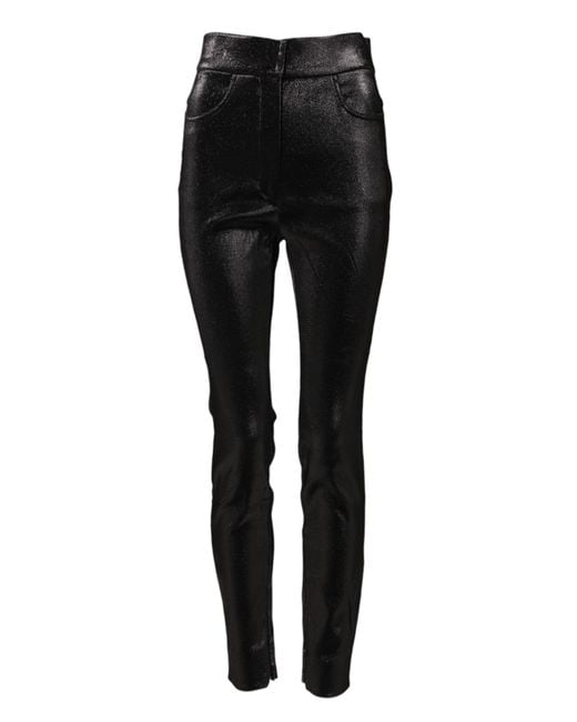 Dolce & Gabbana Black Shiny Slim Pants