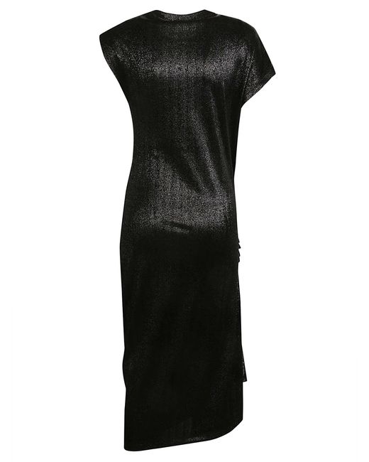 Rabanne Black Draped Midi Dress