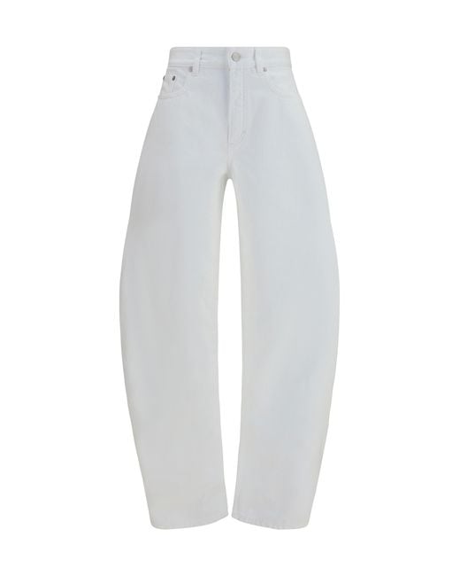 Alaïa White Jeans Barrel Denim Cotton