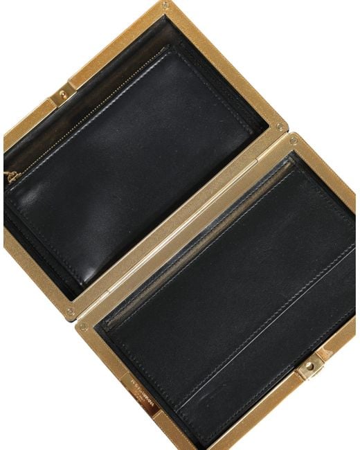 Dolce & Gabbana Black Velvet Frame Clutch Evening Party Purse Bag